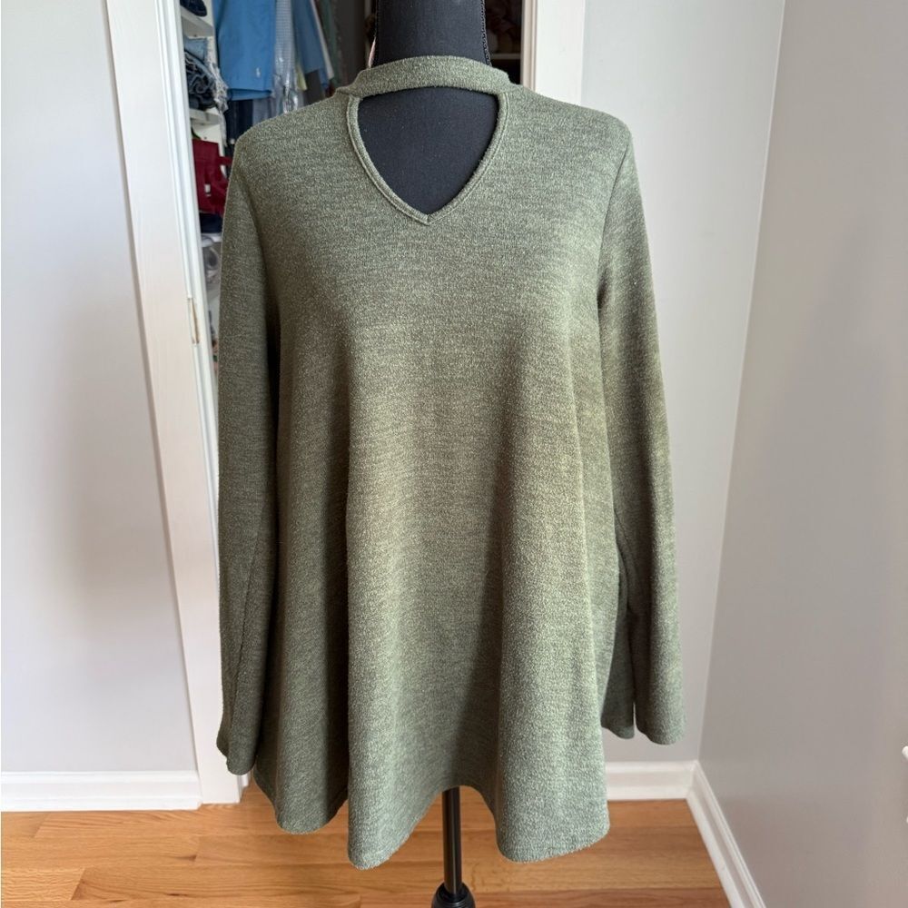 Almost Pink brand Green Knit Long Sleeve Top